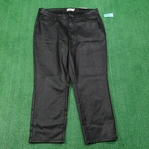 New Edgely Pants Womens 16W Black Ankle Slim Straight High Rise Stretch Maurices